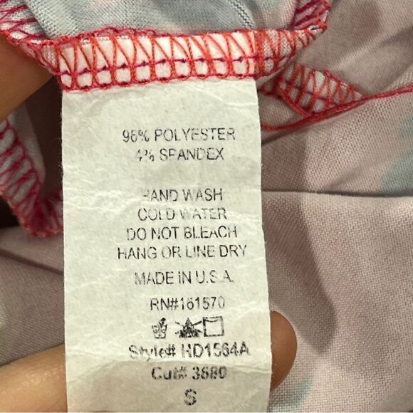 Floral bright pink fake Wrap short sleeve Dress size Small - Picture 10 of 13